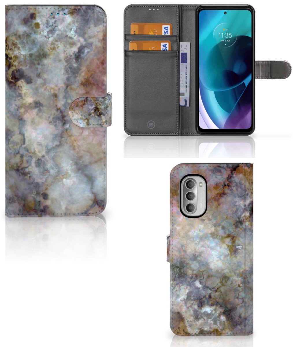 Motorola Moto G51 5G Bookcase Marmer Grijs