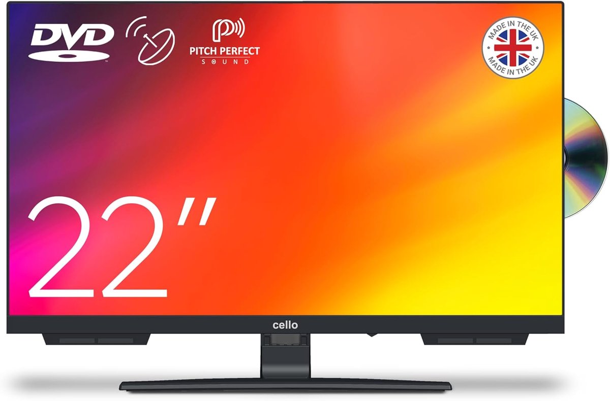 22 inch Full HD LED TV met Geïntegreerde DVD-speler en Triple Tuner