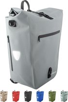 Ekostar® 2-in-1 Enkele Fietstas 24-31L - Fietstas Enkel - 100 % Waterdicht TPU - Volledig Reflecterend Grijs - Super Zichtbaar & Veilig - Fietstassen Electrische Fietsen