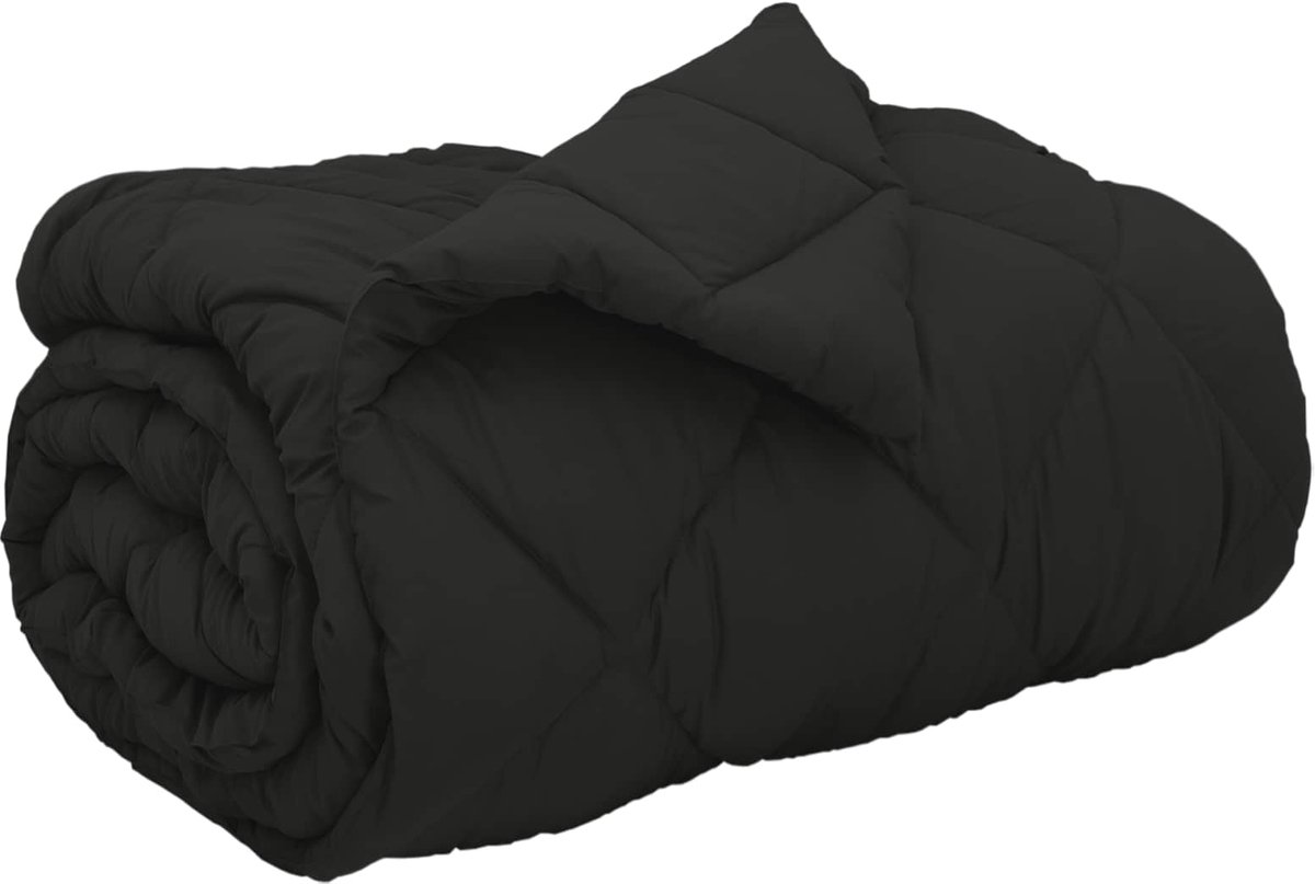 vidaXL - Winter - Duvet - Zwart - 135 - x - 200 - cm - Microvezel