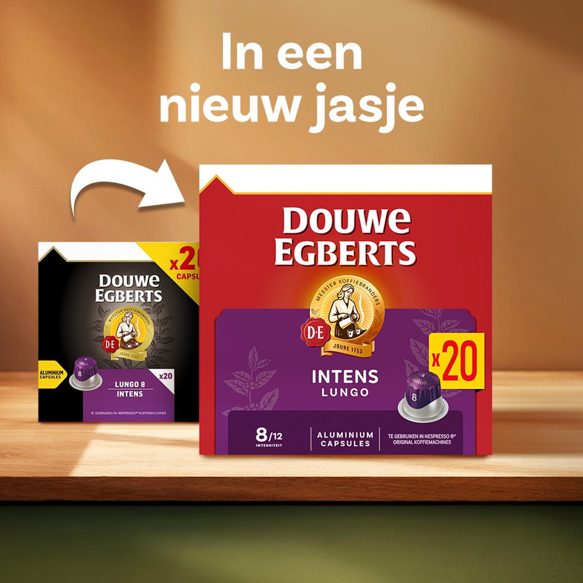 Lungo Intens Koffiecups - Intensiteit 8/12 - 10 x 20 capsules -