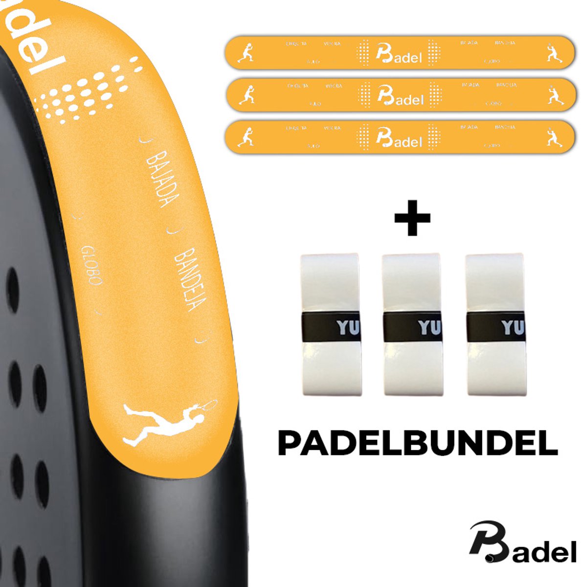 Badel® Padel Protector Bundel – 3 Stuks – Lichtgewicht Frame Bescherming – Geen Invloed op Balans