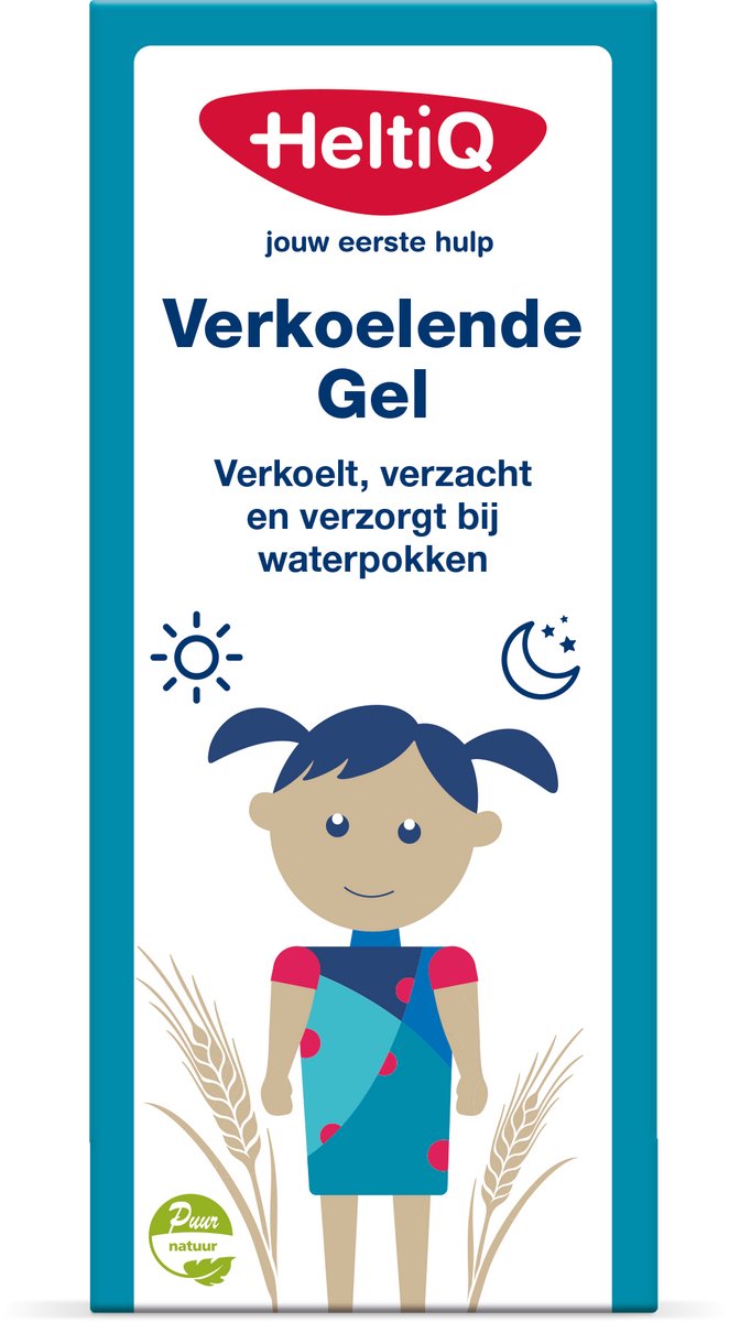 HeltiQ Verkoelende gel bij Waterpokken - 100 ml verkoelende gel + 4sachets 20 ml zemelen bad