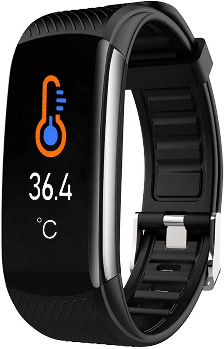 Smartwatch Volgen Activiteiten en Gezondheid Zwart