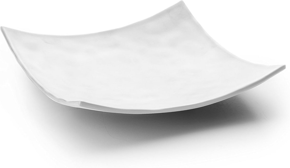Vierkante Melamine Dienblad Wit - Stevig & Serveerplank 25x25 cm