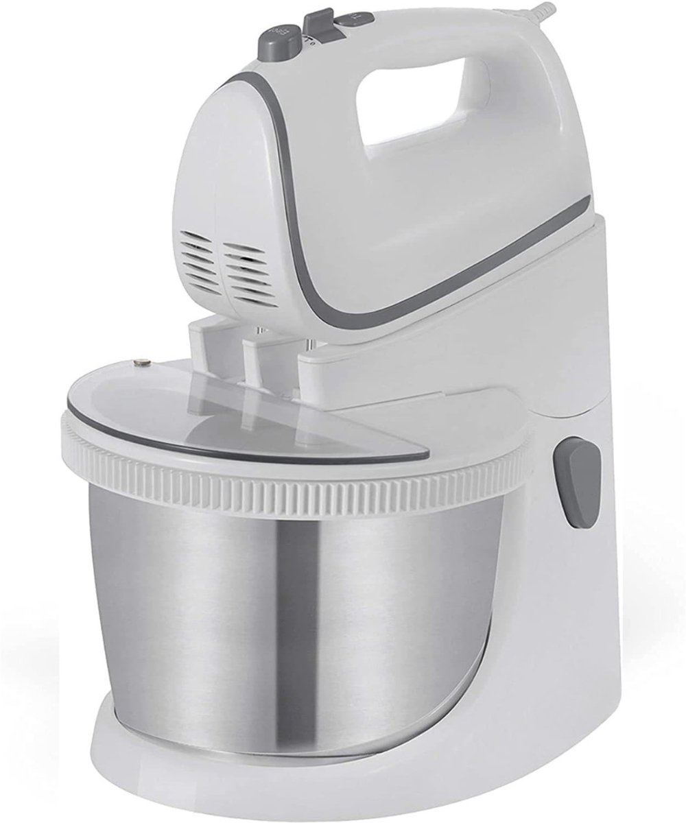 DYNA® Mixer met Mengkom - Keukenmachine - Keukenrobot - Inclusief Accessoires - Antraciet - Wit/Zilver - 25cm x 25cm x 32cm