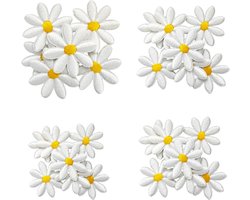 Strijk Embleem - 40 Stuks - Opstrijkbare geborduurde patches - Strijkpatches met Madeliefjesmotief - Kleding Patchs - Versiering Voor Kleding - Kleding decoratie - IJzerverwarming - Geschikt Voor Jassen, Jeans, Tassen, Kunstnijverheid