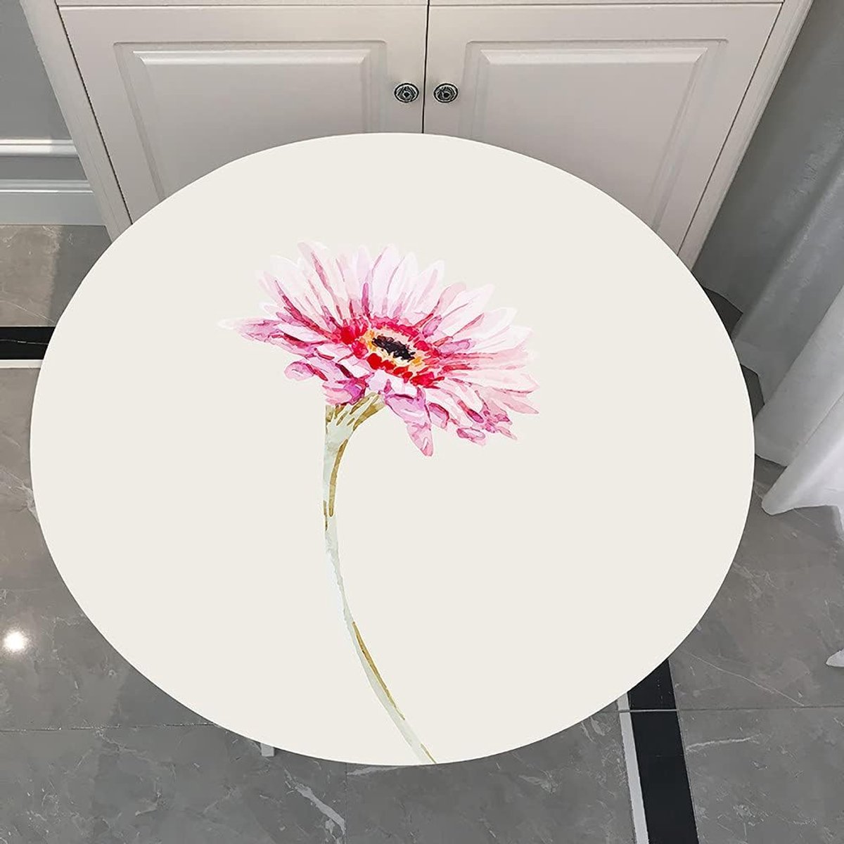 Ronde Tafelkleed met Elastische Rand - Waterdicht en Vlekbestendig - Plantenpatroon