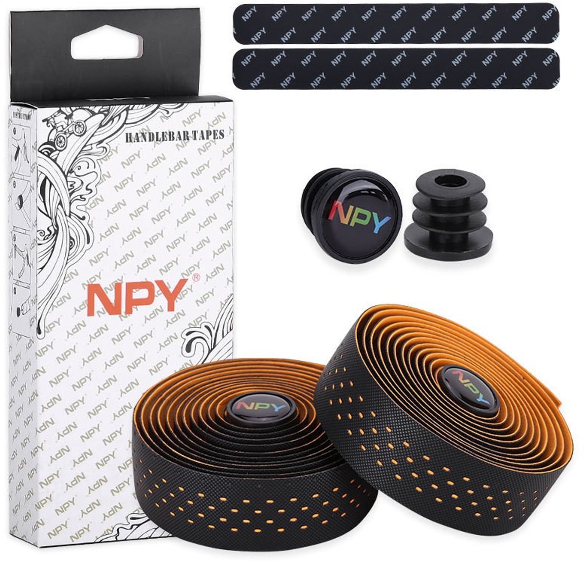 Cloudy - Stuurtape - Stuurlint - Antislip - PU+eva - Lengte: 200cm x 3cm x 3mm - Oranje