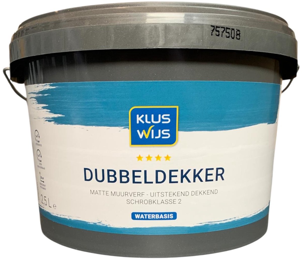 Huismerk muurverf RAL 9010 - 2,5 liter - Dubbeldekker