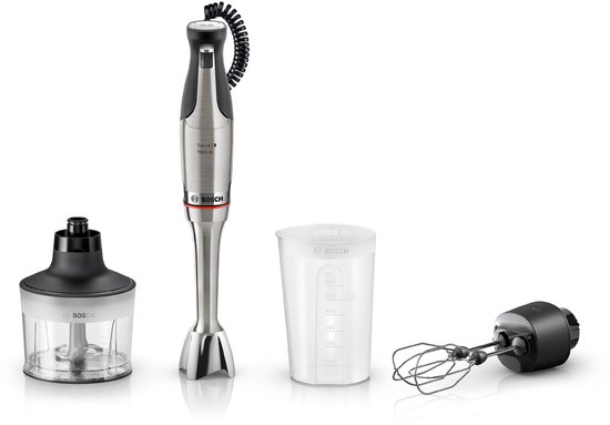 Bosch MSM8M934 ErgoMaster Serie 8 - Staafmixer 1500W – RVS - Inclusief maatbeker, hakmolen & garde