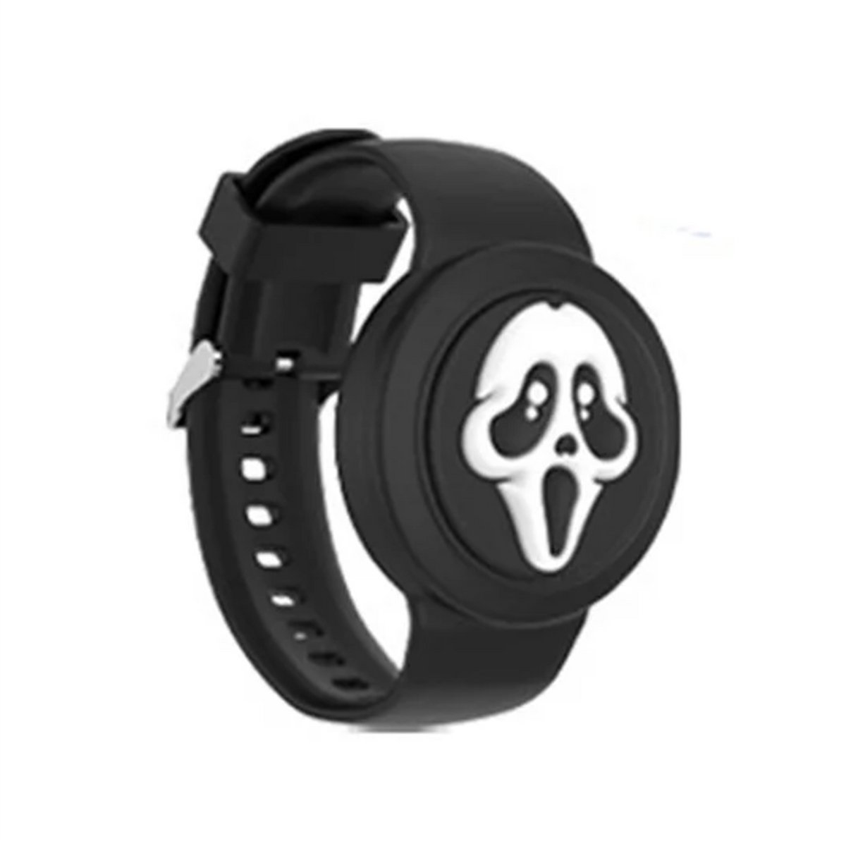 Scary Face Waterdichte AirTag Armband voor Kinderen - Geschikt voor Apple AirTag - Verstelbare Siliconen Band - Veilig Comfortabel.