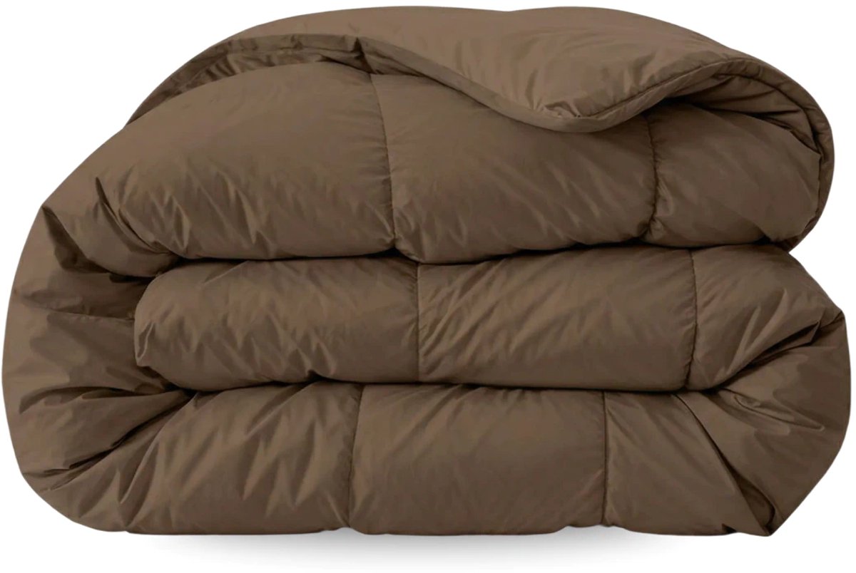 Zelesta Comfort Uni Dekbed zonder overtrek - Wasbaar Hoesloos dekbed - Met vaste overtrek - 2 in 1 - Mokka - 240x200cm