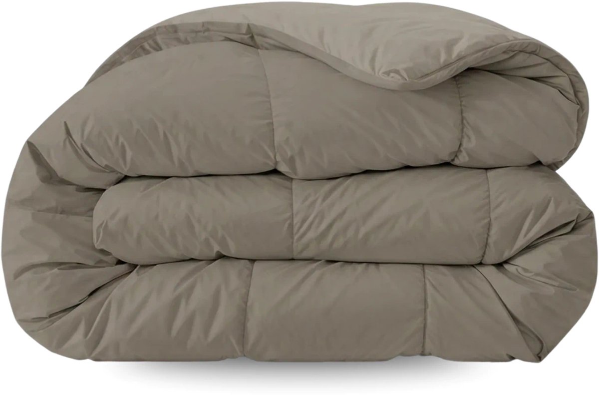 Zelesta Pure Uni Antraciet Grijs 140x200cm - Katoenen dekbed zonder overtrek - Wasbaar dekbed - Hoesloos dekbed - 2 in 1 Dekbed met vaste overtrek