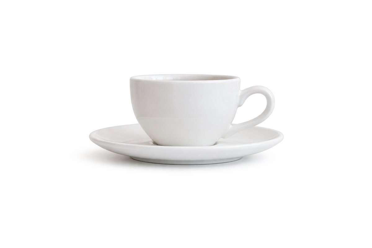 Duralite - Kop & schotel - THEE - 31.0cl - Wit - Classic white - Porselein - Set á 6 stuks - 099X