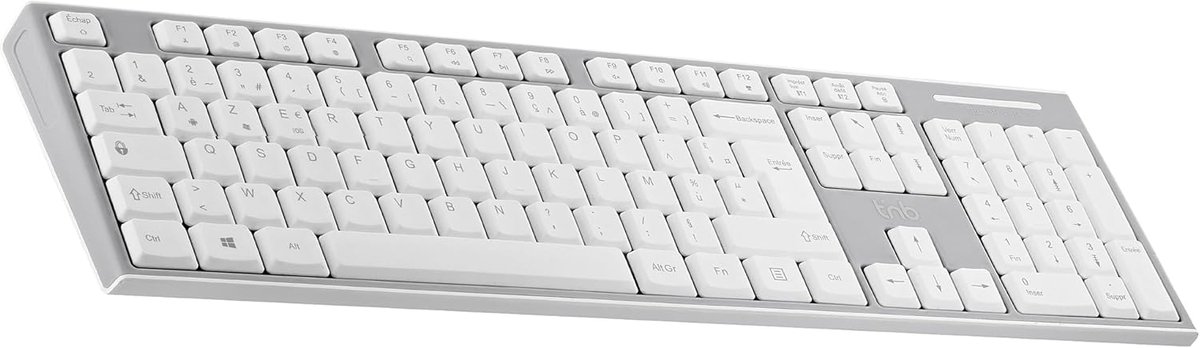 Draadloos AZERTY Bluetooth-toetsenbord met USB-C Opladen en Multimedia Toetsen