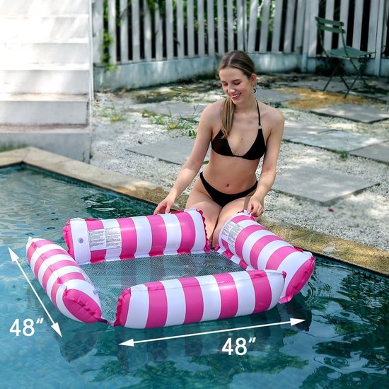 2-pack Opblaasbare Zwemhangmatten 4-in-1 Lounge Stoel voor Volwassenen en Kinderen van Merkloos — afbeelding 3