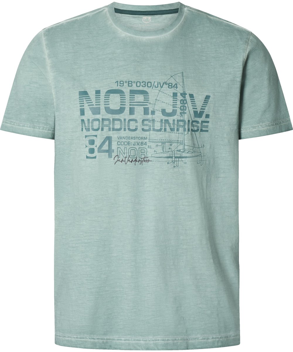 Jan Vanderstorm herren T-Shirt - 64/66 - groen - Plus Size