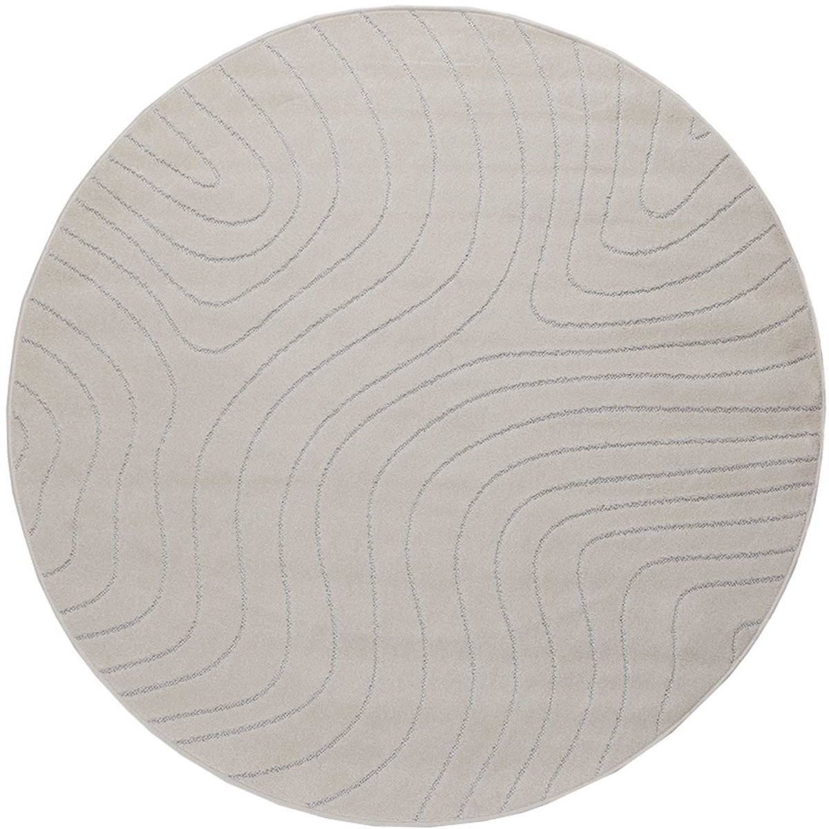 vidaXL Binnen- - en - buitenkleed - PALMERAS - Crème - Ø - 120 - CM - Polyester
