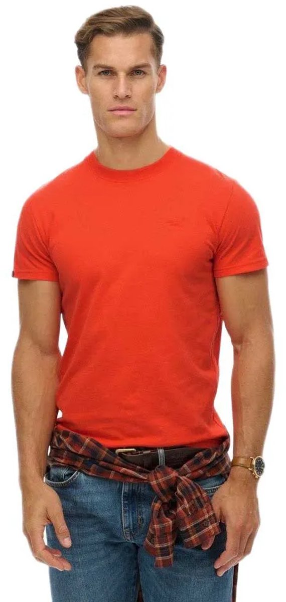 Superdry T-shirt Essential Logo Emb Tee M1011245b Um2 Bold Mannen Oranje