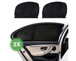 Travelhawk Zonnescherm Auto Baby - 2 Stuks - Zonwering Auto - UV Protectie voor Baby en Kind - Zonwering Zijruiten - Zwart