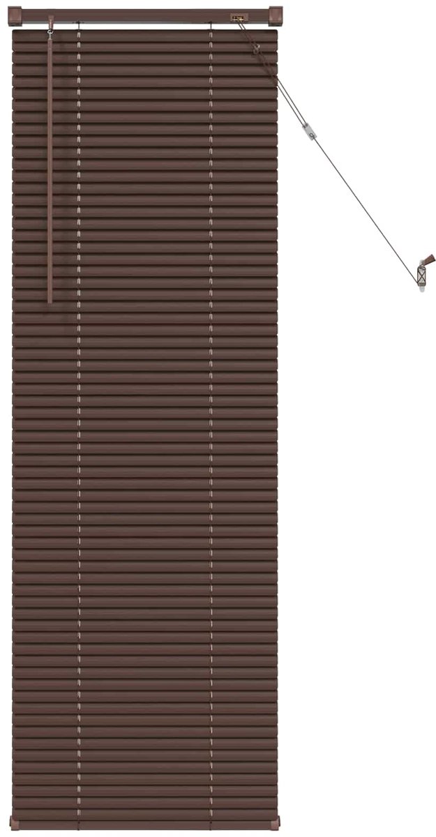 vidaXL - Jaloezie - Donkerbruin - met - Patroon - 150 - x - 60 - cm - 25 - mm - PVC
