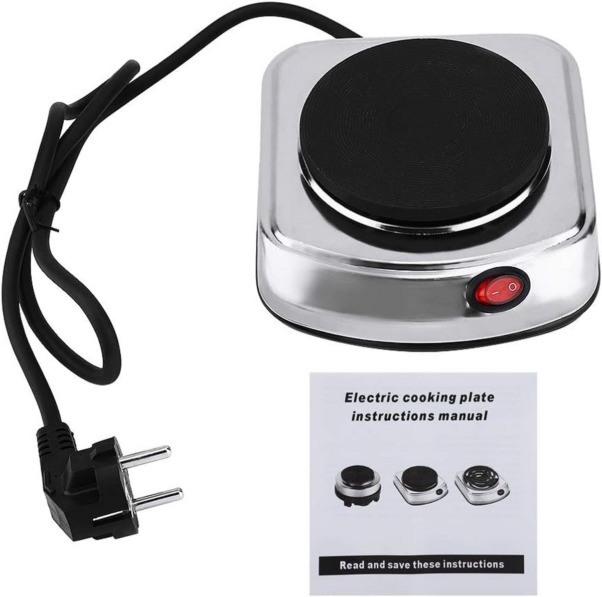 Mini Kookplaat Elektrisch 500W Draagbaar Klein Fornuis voor Keuken en Reizen