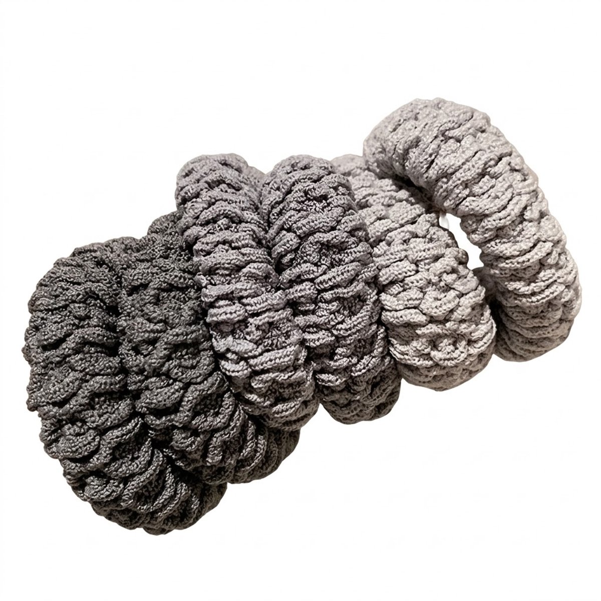 Grijs haar elastiekjes set – dikke gevlochten elastische haarbandjes – dames heren – 6 stuks – zachte antislip haar elastiek – sterk rekbare elastiek set