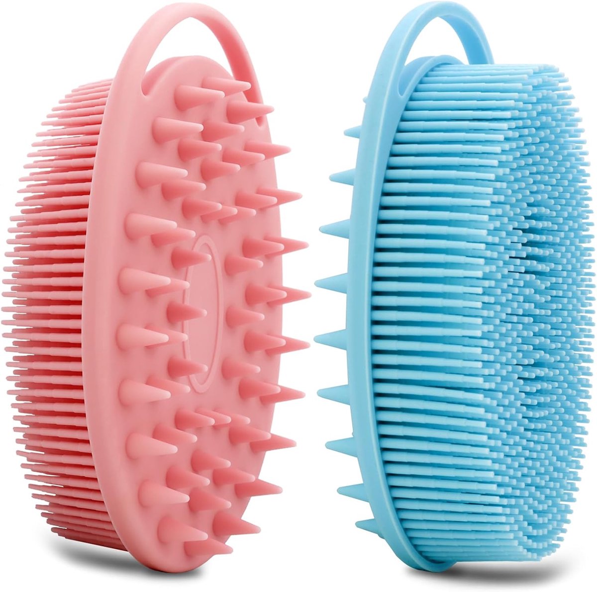 Set van 2 Siliconen Bodyscrubbers - Dubbelzijdig voor Lichaam en Hoofdhuidmassage