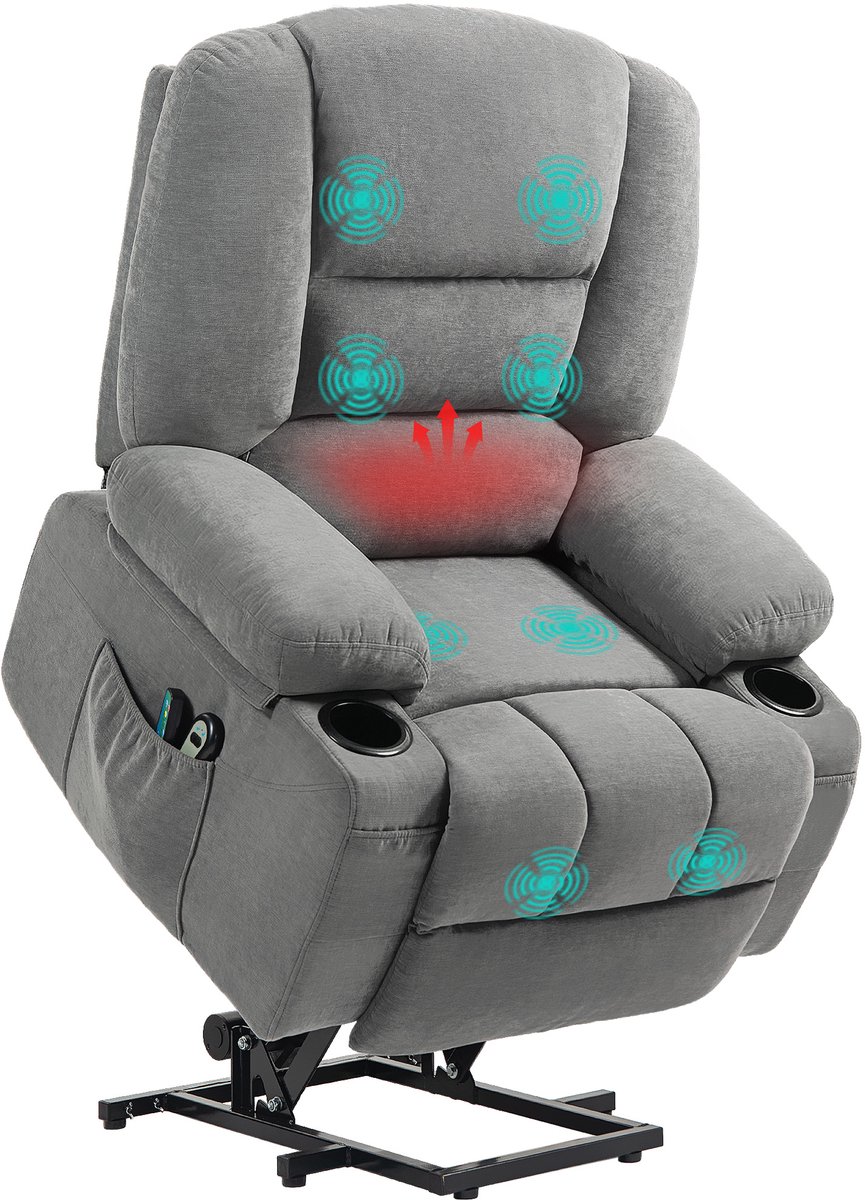 HOMCOM Relaxfauteuil met Sta-op en Massagefunctie - HOMCOM - €519,90