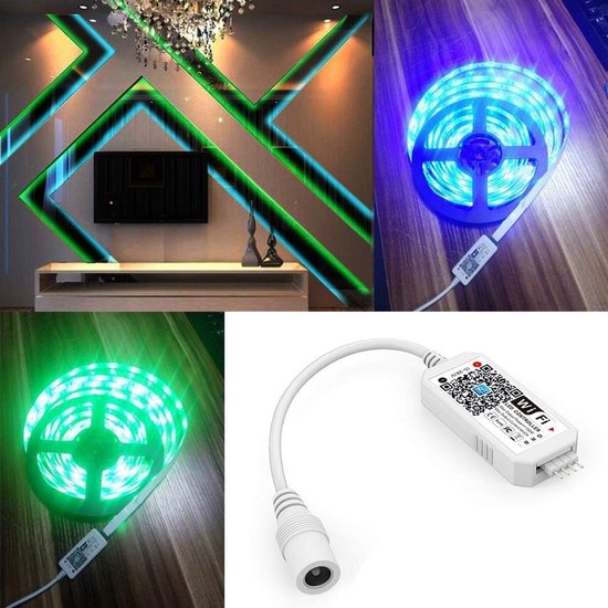 Slimme RGB WiFi LED Strip Controller voor Alexa & Google Home - Dimbaar ...
