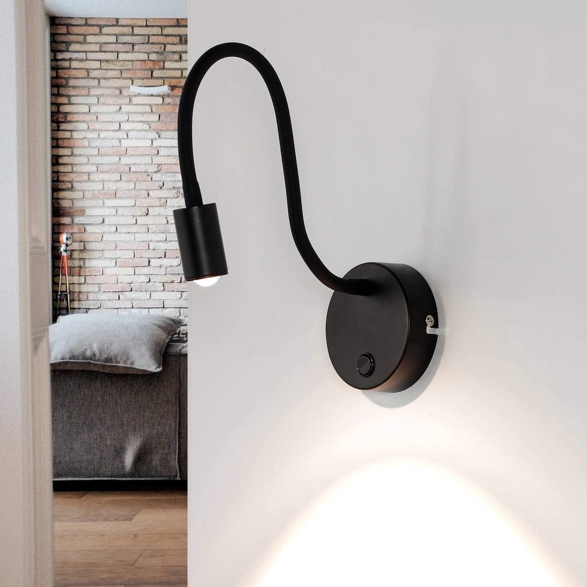 Flexibele LED Wandlamp Zwart 5W - Verstelbare Leeslamp met Spot voor Slaapkamer en Woonkamer