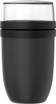 Mepal Lunchpot xl Ellipse - 750 + 300 ml - Pot à yaourt et pot à muesli à emporter - Adapté au congélateur, au micro-ondes et au lave-vaisselle - Nordic black