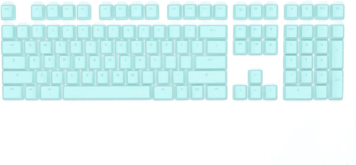 Verwisselbare Toetsenbord Keycaps AZERTY Zacht Roze Turquoise Set