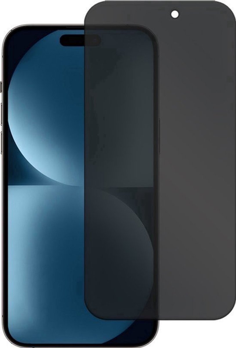 Privacy Screenprotector Geschikt voor iPhone 15 Pro – Gehard Glas – Anti‑Spy – 9H – Krasbestendig – Transparant – Case Friendly