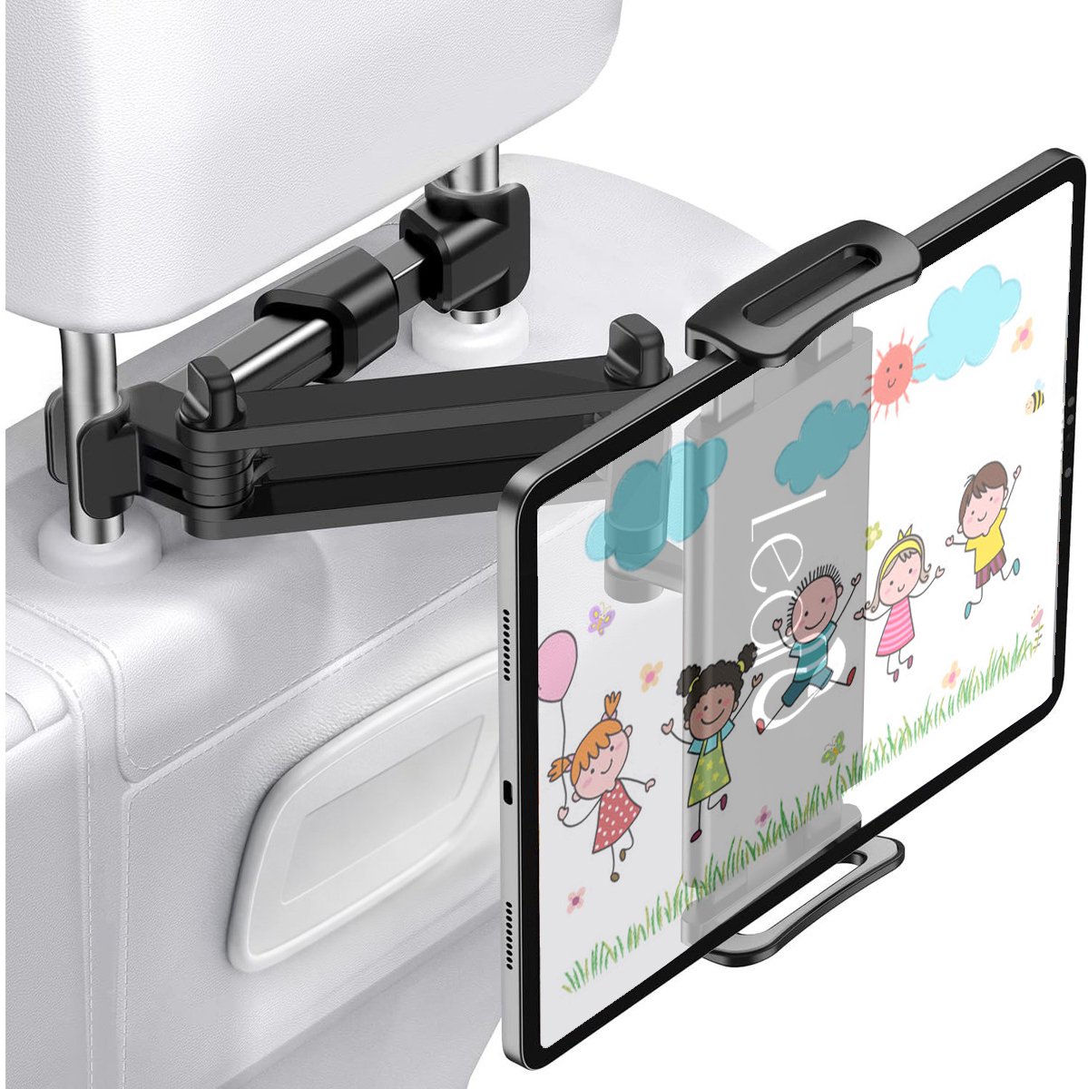 LeafU Tablet houder auto hoofdsteun - Geschikt voor Ipad en Telefoon - 360° Draaibaar - Universeel - Auto Accessoires - Zwart