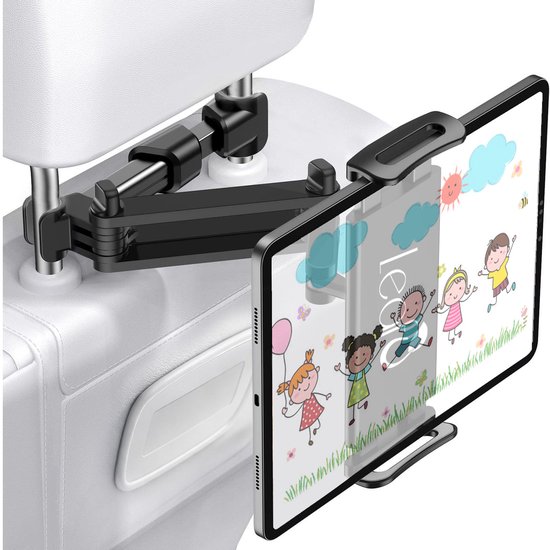 LeafU Tablet houder auto hoofdsteun - Geschikt voor Ipad en Telefoon - 360° Draaibaar - Universeel - Auto Accessoires - Zwart