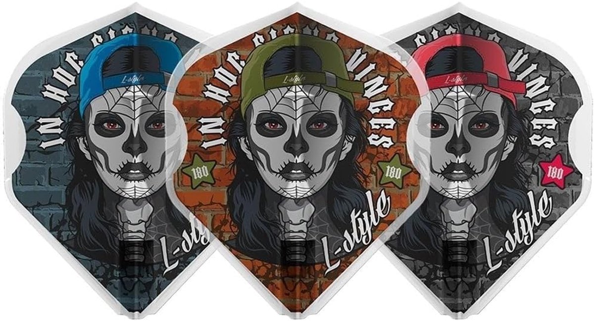 Dart Flights Standaard L-Style Compatibel Walnoot V3 Kleur Mix