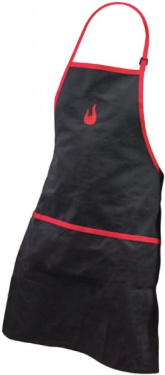 Professioneel BBQ Schort met Zakken - Zwart/Rood - Unisex