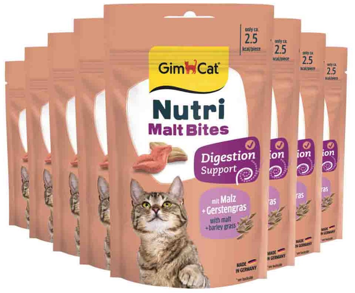 GimCat Kattensnack Nutri Malt Bites - 8 x 40 gr - Voordeelverpakking