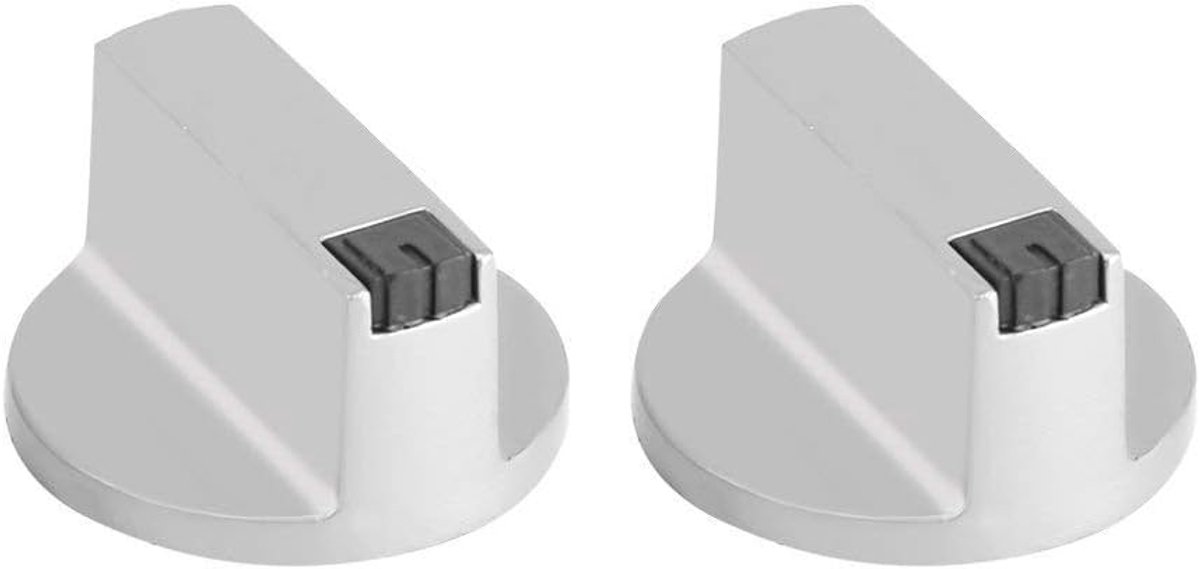 2x Universele 6mm Draaiknoppen voor Gasfornuis, Oven en Kookplaat - Zilver
