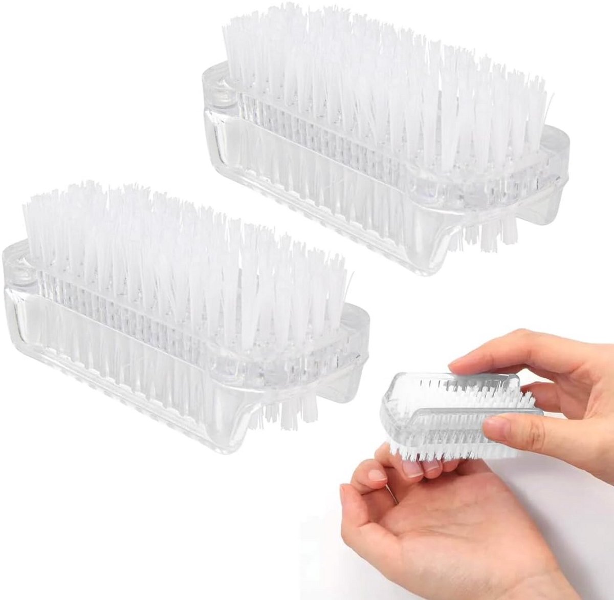 Set van 2 Dubbelzijdige Nagelborstels voor Handen en Teennagels