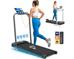 Cardirun 2 in 1 Loopband met 10% helling - Walking pad - loopband Inklapbaar 1-10 km/u - met 3.0 pk Motor en 150KG - Wandelband - Bluetooth - Afstandsbediening & APP - LED-display - voor Thuis - Zwart