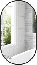 HOMCOM Miroir de salle de bain - Alliage d'aluminium - 40x70x3cm - Zwart