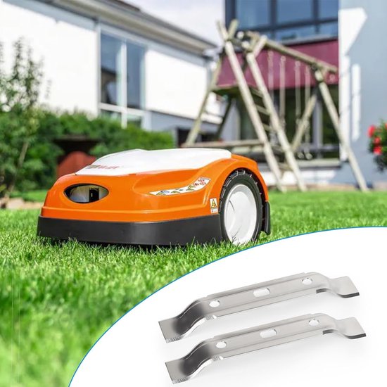 2 stuks Vervangingsmessen - 20 cm - geschikt voor Stihl iMOW RMI 422, 422 P, 422 PC-serie robotmaaiers - ZILVER - Vervangend maaiblad voor robotmaaier van Merkloos	 — afbeelding 2