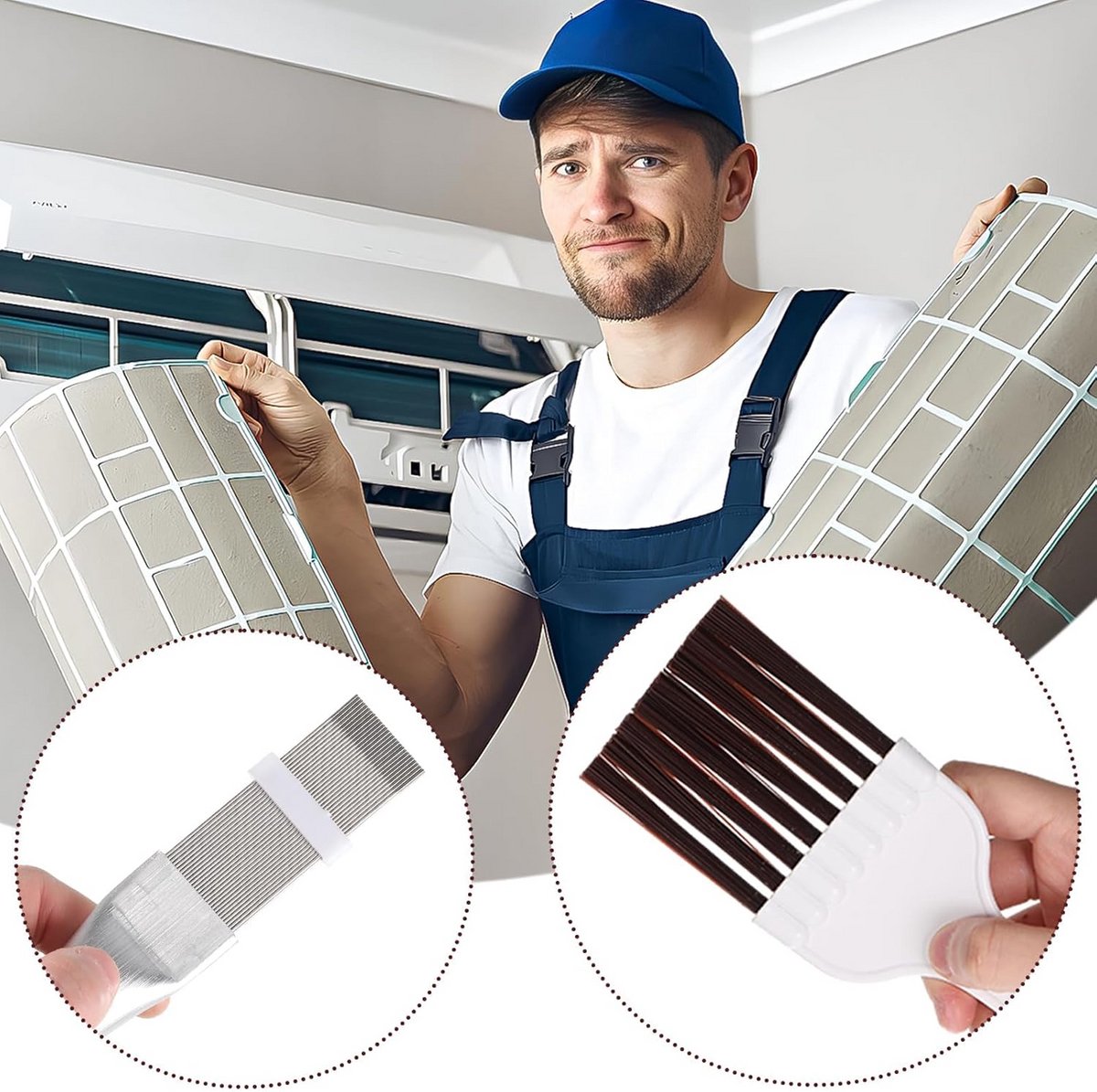 2 Stuks Lamellenkam Set voor Warmtepomp Droger, Airco & Koelkast Condensator Reiniging