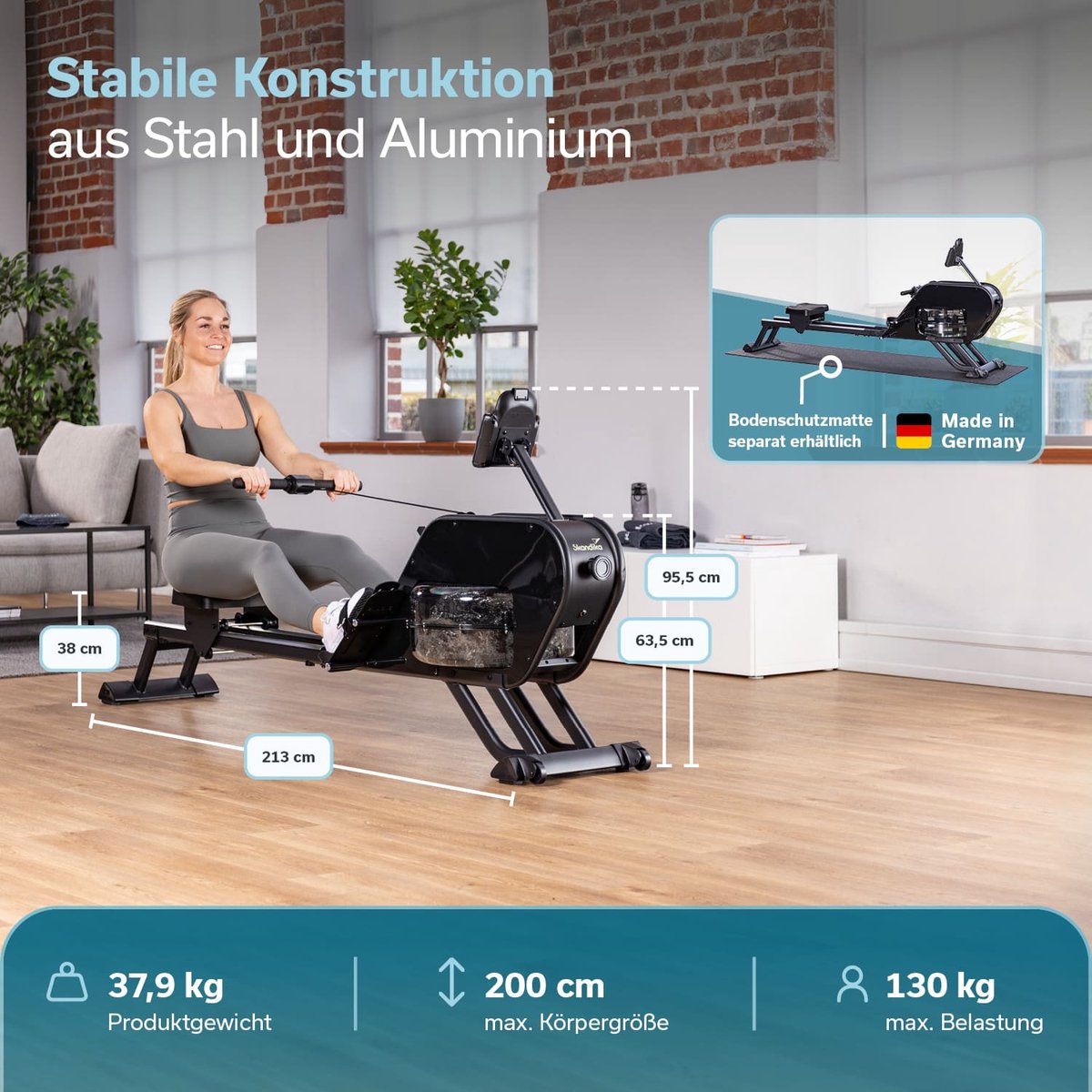 Skandika Nemo III Hybrid Roeimachine Zwart Water- en - afbeelding 2