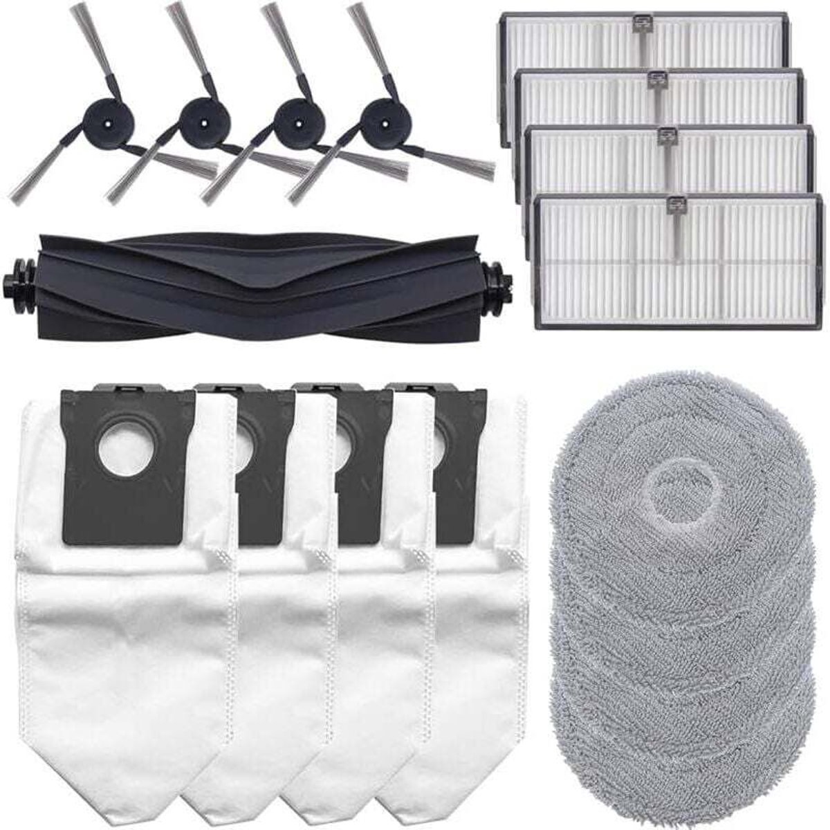 17-delige accessoire set Geschikt voor de Dreame X40 Ultra / X40 Ultra Complete / L40 Ultra robotstofzuiger. Inclusief: 1 hoofdborstel, 4 filters en 4 stofzakken.