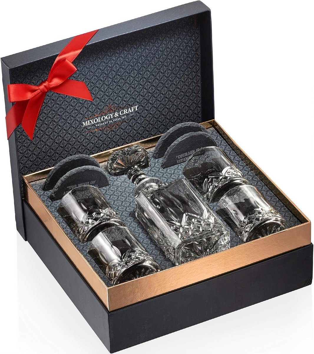 Whisky Karaf Set met Glazen - Kristallen Decanteerkaraf voor Scotch, Bourbon en Cognac