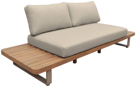 sweeek - Canapé de jardin 2 places en bois d'acacia et aluminium - latika